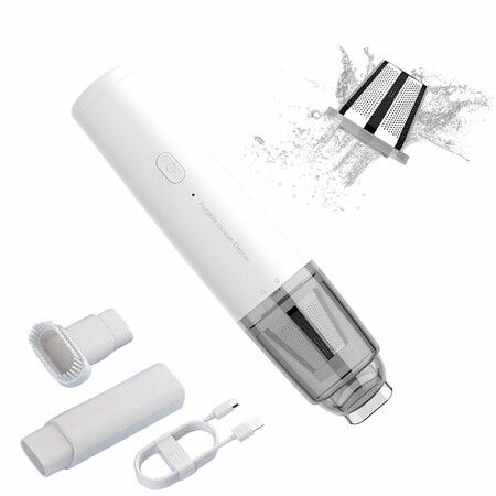 Car Handheld Vacuum Cordless 13000 PA Suction Power,Portable Mini Vacuum Cleaner,White