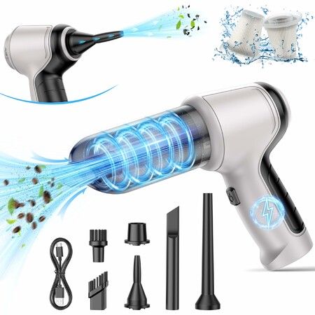 Handheld Car Vacuum 15000Pa Cordless Wet/Dry,120W High Power with Complete Accessory Kit,White
