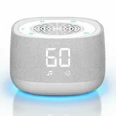 Sound Machine & Clock with Bluetooth 5.4, 14 Soothing White Noise Sounds, Night Light and Sleep Timer, Portable Rechargeable Sound Machine
