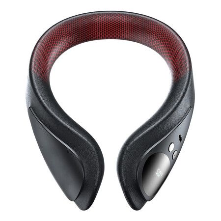 Portable Neck Warmer Rechargeable, Soft Leather Cordless Neck Heater Wrap Graphene Heated Scarf with 12 Heat Levels for Women Men