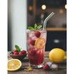 18-Pack Glass Straws,Reusable Clear Glass Drinking Straws Set, 8.5 Inch x 10mm - Includes 8 Straight and 6 Bent with 4 Straw Cleaner Brush