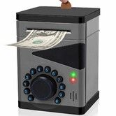 Piggy Bank, Automatic Electronic Piggy Bank for Boys Girls with Password Unlocking Simulation, Money Bank Kids Safe Toys (Black)
