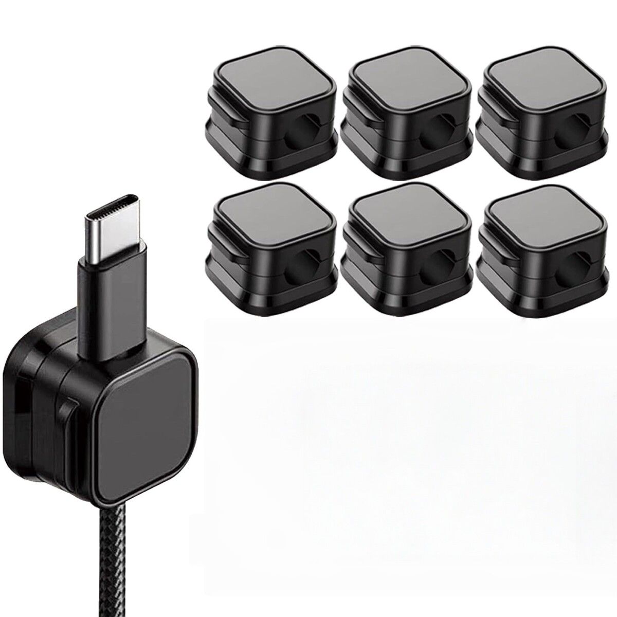 6 Pcs Cable Organiser,Cable Management Clips For Desk And Office,Cord Holder With Adhesive Backing,Cable Clips For Electrical Wire Management