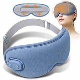 Cordless Heated Eye Mask,Light Blocking 3D Sleeping Eye Mask with Vibration and Timer Settings,Portable Rechargeable Mask for Eye Fatigue