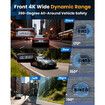 4 Channel 360 Degree Dash Cam Front Rear Inside & Left Right,4K+1080P*3 FHD Car Camera,8 IR Lamps Night Vision,Includes 64GB SD Card