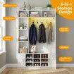 Coat Rack Shoe Cabinet Hall Tree Unit LED Lights Entryway Storage Bench Clothes Hat Hanger Shelves Cupboard Hallway Entrance Furniture 120x40x191cm