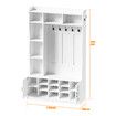 Coat Rack Shoe Cabinet Hall Tree Unit LED Lights Entryway Storage Bench Clothes Hat Hanger Shelves Cupboard Hallway Entrance Furniture 120x40x191cm