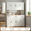 Kitchen Pantry Cupboard Cabinet Buffet Coffee Table Sideboard Storage Shelves Drawers Hutch Bar Shelving Unit Dining Room Hall Dresser 180cm White