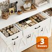 Kitchen Pantry Cupboard Cabinet Buffet Coffee Table Sideboard Storage Shelves Drawers Hutch Bar Shelving Unit Dining Room Hall Dresser 180cm White