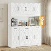 Kitchen Pantry Cupboard Cabinet Buffet Coffee Table Sideboard Storage Shelves Drawers Hutch Bar Shelving Unit Dining Room Hall Dresser 180cm White