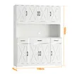Kitchen Pantry Cupboard Cabinet Buffet Coffee Table Sideboard Storage Shelves Drawers Hutch Bar Shelving Unit Dining Room Hall Dresser 180cm White
