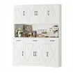 Kitchen Pantry Cupboard Cabinet Buffet Coffee Table Sideboard Storage Shelves Drawers Hutch Bar Shelving Unit Dining Room Hall Dresser 180cm White