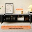 TV Cabinet Stand Unit Console Table Bench 180cm Entertainment Center Media Player Storage Drawers Cupboard Wood Furniture Gloss Marble Effect Tabletop