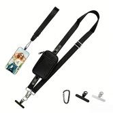 Phone Lanyard Crossbody Strap Waterproof Nylon Wristlet Adjustable Wallet Shoulder Bag Replacement Belt Christmas Gift COL Black