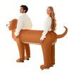 Couple Inflatable Dachshund Costume for Halloween Blow Up Costumes 2 People Funny Dog Costumes for Men Women Cosplay