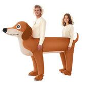 Couple Inflatable Dachshund Costume for Halloween Blow Up Costumes 2 People Funny Dog Costumes for Men Women Cosplay