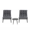 Gardeon 3PC Outdoor Bistro Set Patio Furniture Table and Chairs Steel Dining Chair