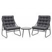 Gardeon 3PC Outdoor Bistro Set Patio Furniture Table and Chairs Steel Dining Chair