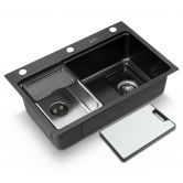 Cefito Kitchen Sink 304 Stainless Steel Bar Sink Millet Grain Water Basin Sink