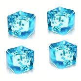 4Pcs Stress Balls Ice Cube with Snowflakes Inside for Your Best Mellow and Chill, Snow Pieces Silent Squishy Fidget Toy for Kids Age 3 and Up, Men Women