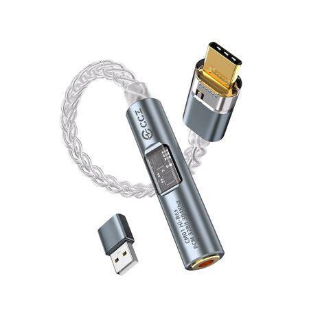 USB C DAC Audio Adapter with Headphone Amplifier,USB C to 3.5mm Audio Adapter,Hi-Res Type C DAC Compatible with iPhone,Android, Laptop & Tablet (Silver)