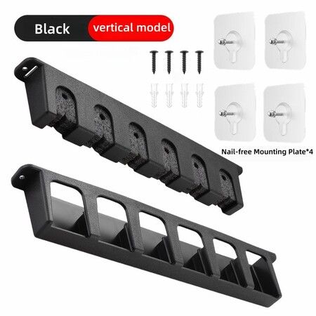 Fishing Rod Holder,Vertical 6 Rod Storage Racks Wall Mount Fishing Rod Rack for Garage Cabin Basement Rods Color Black