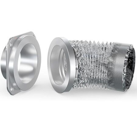 Magnetic Dryer Vent Coupling DV180 Airtight Seal Dryer Vent Connector Kit Easy to Clean Quick Connector Including a 2.6ft 4Inch Duct and two Clamps