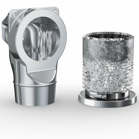 Magnetic Dryer Vent Coupling DV180 Airtight Seal Dryer Vent Connector Kit Easy to Clean Quick Connector Including a 2.6ft 4Inch Duct and two Clamps