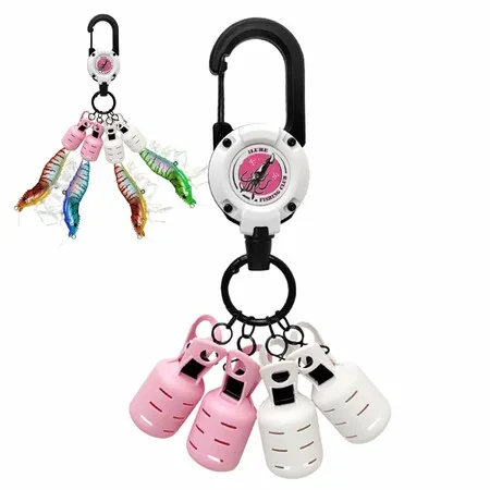 5pcs Squid Hook Cover Shrimp Fishing Hook Portable Retractable Buckles Adjustable Carabiner Shrimp Fishing Hook Caps For Fishing Lovers