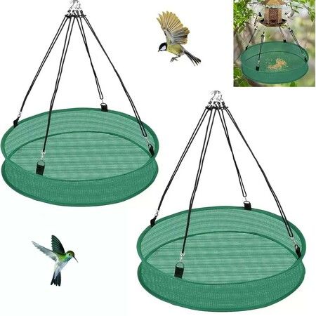 2Pcs Bird Seed Catcher Tray for Hanging Bird Feeder Platform,Deep Birdseed Hoop for Hummingbird Feeders Bee Outdoor Garden Accessories(76x10cm)