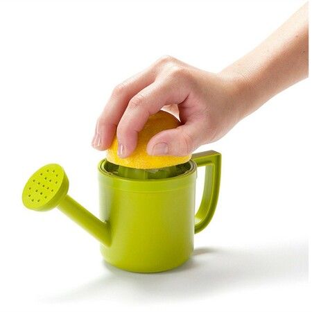 Lemoniere Original Watering Can-Shaped Manual Hand Juicer, Green Plastic Squeezer with Pourer for Lemon or Citrus Juice with Flip Lid for Storage