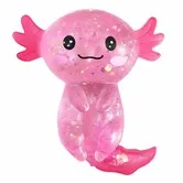 Glitter Axolotls Squishies Toy,Stretchy Axolotls Stress Ball,Soft Squeeze Sensory Fidget Toys,Cute Easter Basket Stuffers Party Favors Classroom Prizes