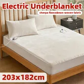 Electric Heated Blanket Fully Fitted Mattress Pad Underblanket King Size Washable Bed Warmer Winter Heating Underlay Mat Dual Controllers 203x182cm