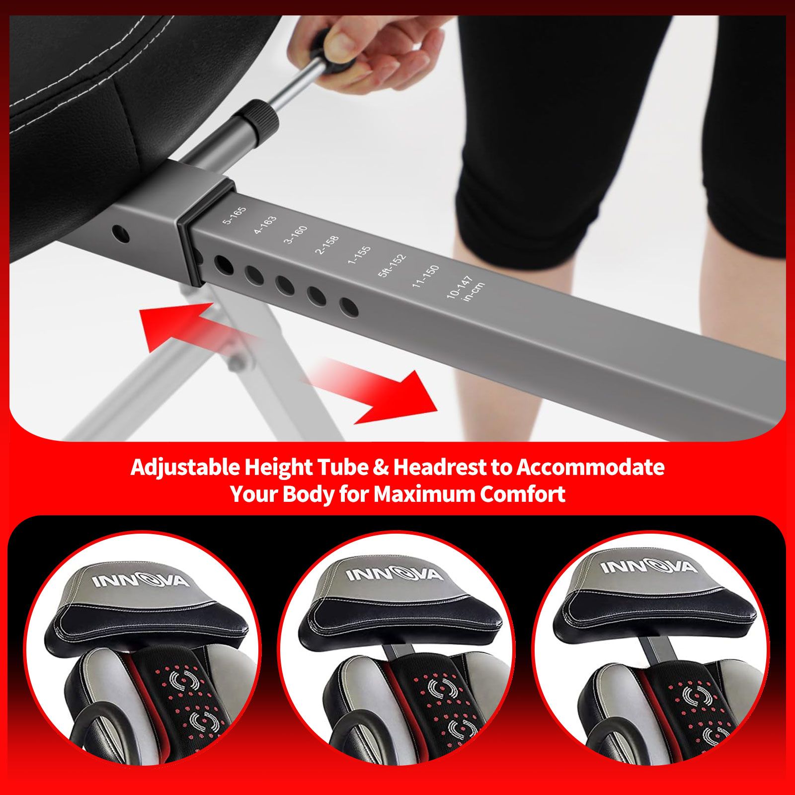 Heated Massage Inversion Table Gravity Exercise Bench Home Gym Fitness Workout Machine Hang Upside Down Lower Back Stretcher Inverter Equipment