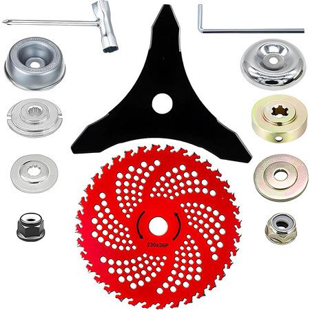 9Inch x 36 Teeth Carbide Tipped Brush Cutter Blades & 10Inch x 3 Teeth Weed Eater Blades, Weed Wacker Blade for Brush Cutter, Trimmer, Weed Eater