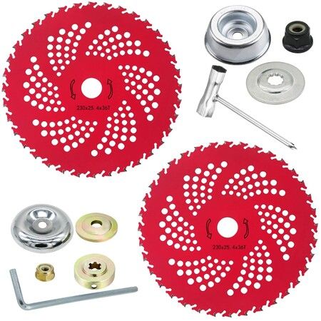 2 Pack 9Inch x 36 Teeth Carbide Tipped Brush Cutter Blades, Weed Eater Blades, Weed Wacker Blade for Brush Cutter, Trimmer, Weed Eater