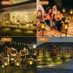 6 Pack Solar Torch Light with Flickering Flame Waterproof for Garden Decor,Yellow Flame Torches for Outside Landscape Porch Yard Pathway Decorations