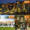 6 Pack Solar Torch Light with Flickering Flame Waterproof for Garden Decor,Yellow Flame Torches for Outside Landscape Porch Yard Pathway Decorations