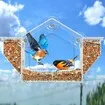 Window Bird Feeders,Window Parrot Feeder Clear Visibility Bird House Nest for Sparrow Parakeet Budgies Conures Cockatiels