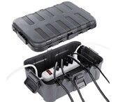 Outdoor Electrical Box (34.5*24*12cm), IP54 Waterproof Extension Cord Cover w/ 6 Cable Entry Ports, Weatherproof Connection Box , Gray