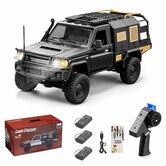 2.4G Full Scale MN Model MN82S 1:12 Pickup Short Truck 4WD Climbing Rock Crawler RC car (Black Color) with 3× Batteries