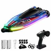Remote Control Boat,2.4GHz 9.3 Mph High-Speed RC Boat with Led Light,2 Battery(30 Mins Play),Summer Toys Boats for Water Pool & Lake Blue