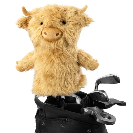 Plush Highland Cow Golf Wood Headcover Guard Lightweight Novelty Club Cover Golf Club Head Cover Protector For Men Women Supplies