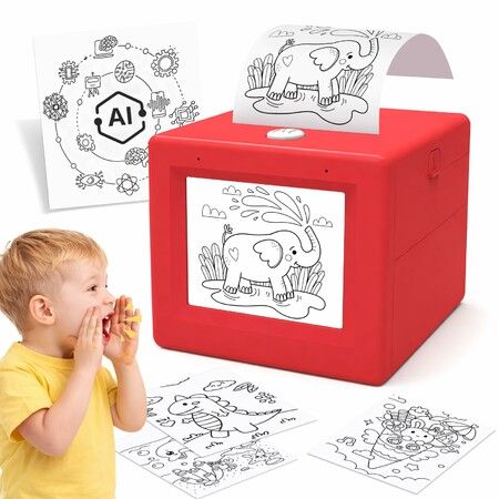 Voice AI Sticker Printer with Image Generation, Mini Sticker Maker Machine Portable, Thermal Sticker Printer Inkless for Kids, DIY Label Maker for Crafts