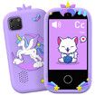 Kids Smart Phone with Dual Camera, 2.8Inch Touchscreen Music Learning Educational & 32GB Card, Christmas Birthday Gift for Kids Purple