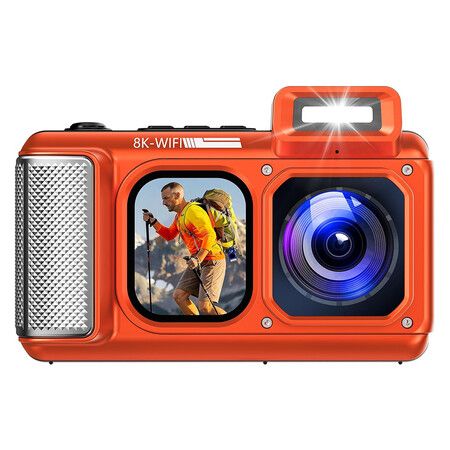 V08 Pro 49FT Underwater Camera,  8K 90MP WiFi Waterproof Digital Camera with Touchscreen,  Dustproof Shockproof Rugged Camera for Snorkeling