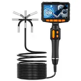 Articulating Borescope Camera with Light,3.9 mm Two-Way 180 Degree Probe,1080P HD Industrial Endoscope Inspection Camera with 4.3in IPS Screen Borescope