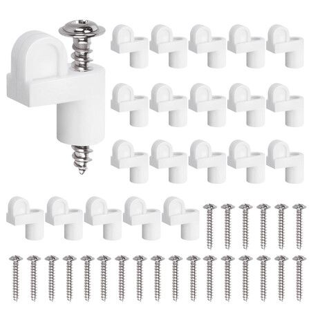 24 Pack 3/8 Inch White Window Screen Clips and Storm Window Clips,Offset Retainer Clips for Securing Window Screens and Storm Door Panels