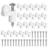 24 Pack 3/8 Inch White Window Screen Clips and Storm Window Clips,Offset Retainer Clips for Securing Window Screens and Storm Door Panels