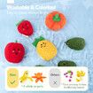 Kids Sensory Toys 16 PCS Fruit Vegetable Doll Color Sorting Play Food Crinkle,Rattle,Montessori Toys For Boy Girl Gifts Easter Basket Stuffers
